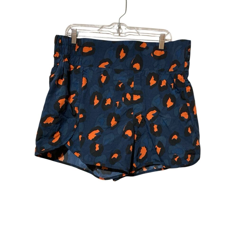 Mono B Running Exercise‎ Shorts Size 2XL double layered Blue Orange Animal Print